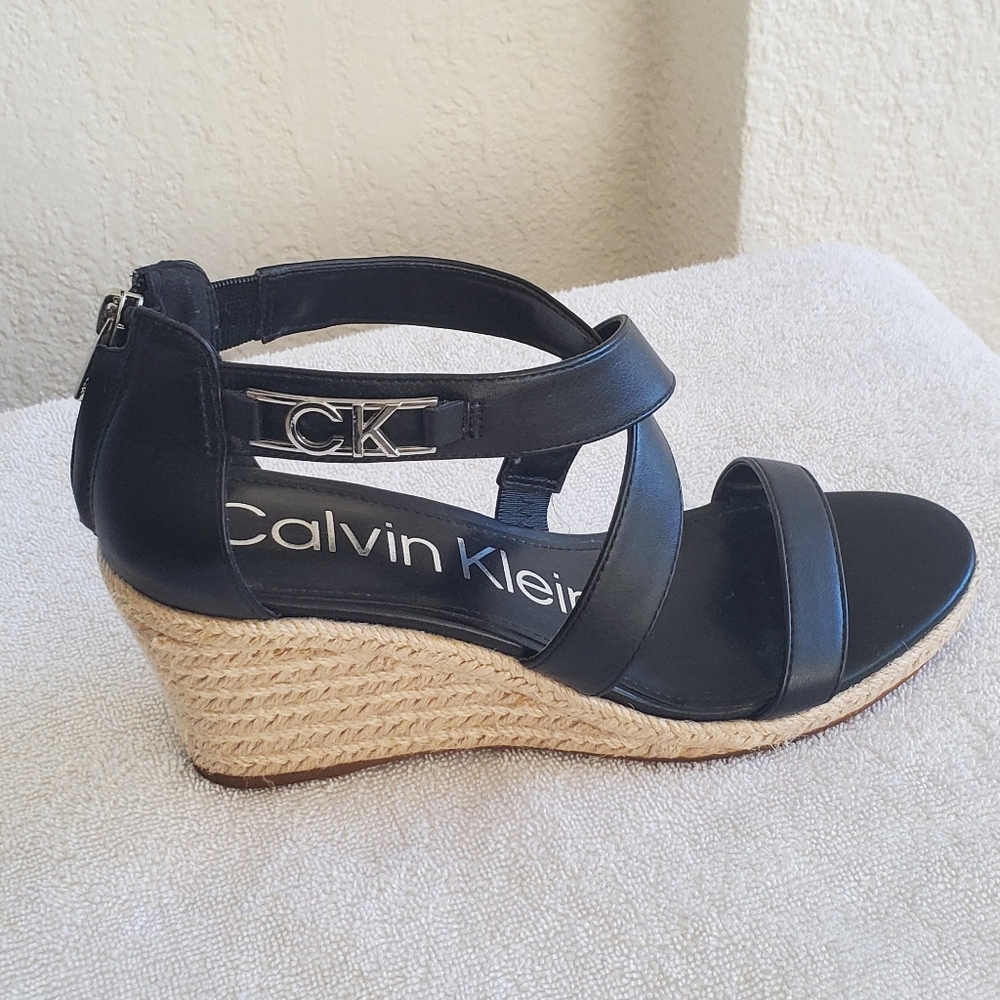 Calvin Klein Wedge Sandals with Zipper - Picture 2 of 4